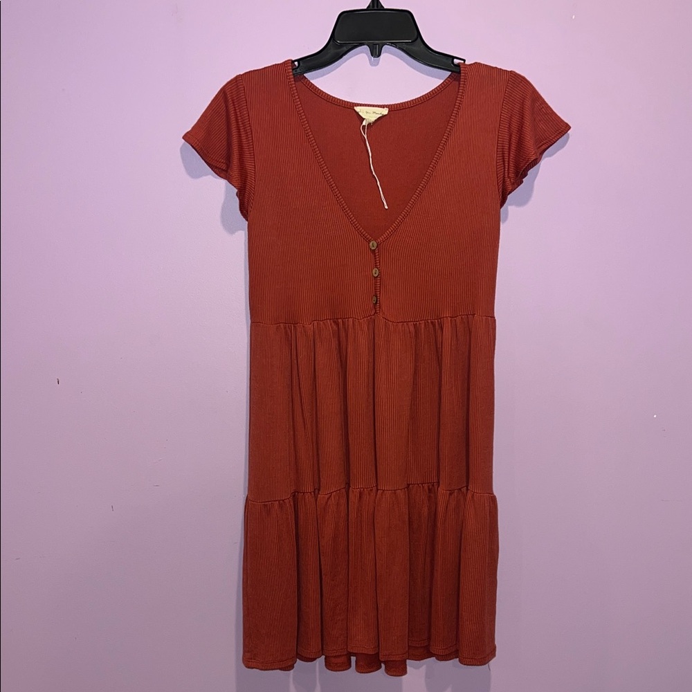 See You Monday Rust Mini Dress